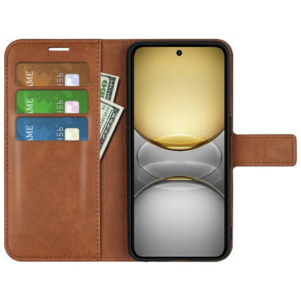 For Realme C75 Stand Case Anti-Scratch Calf Texture Leather Phone Cover