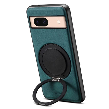 DENIOR A14 For Google Pixel 8a Magnetic Case Rotary Kickstand Leather PC TPU Phone Cover
