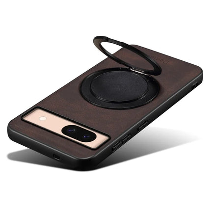 DENIOR A14 For Google Pixel 8a Magnetic Case Rotary Kickstand Leather PC TPU Phone Cover