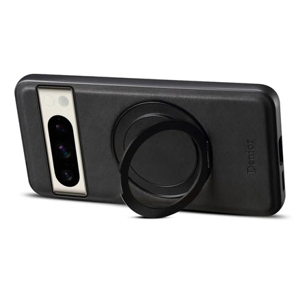 DENIOR A14 For Google Pixel 8 Pro Magnetic Case Rotary Kickstand Leather PC TPU Phone Cover