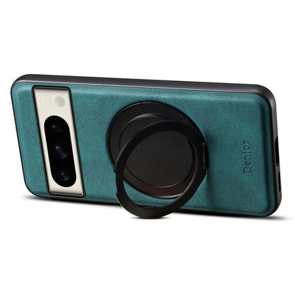 DENIOR A14 For Google Pixel 8 Pro Magnetic Case Rotary Kickstand Leather PC TPU Phone Cover
