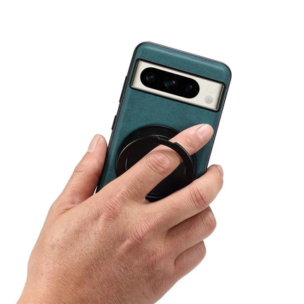 DENIOR A14 For Google Pixel 8 Pro Magnetic Case Rotary Kickstand Leather PC TPU Phone Cover