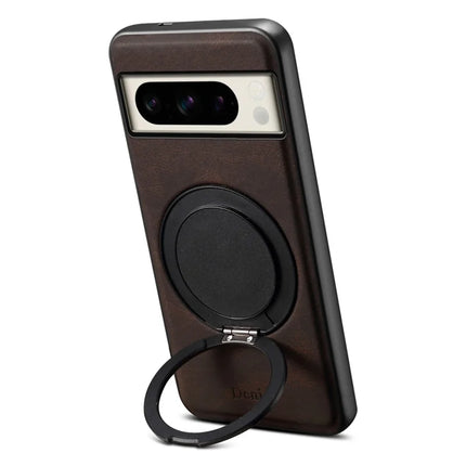 DENIOR A14 For Google Pixel 8 Pro Magnetic Case Rotary Kickstand Leather PC TPU Phone Cover