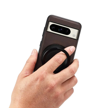 DENIOR A14 For Google Pixel 8 Pro Magnetic Case Rotary Kickstand Leather PC TPU Phone Cover