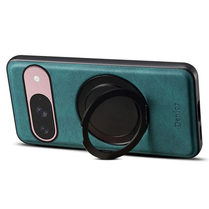 DENIOR A14 For Google Pixel 9 / Pixel 9 Pro Magnetic Case Rotary Kickstand Leather PC TPU Phone Cover