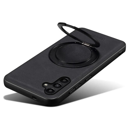 DENIOR A14 For Samsung Galaxy A15 4G Magnetic Case Rotary Kickstand Leather PC TPU Phone Cover