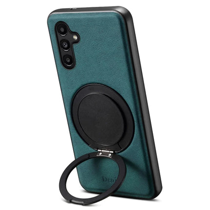 DENIOR A14 For Samsung Galaxy A15 4G Magnetic Case Rotary Kickstand Leather PC TPU Phone Cover