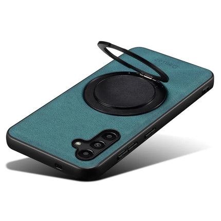 DENIOR A14 For Samsung Galaxy A15 4G Magnetic Case Rotary Kickstand Leather PC TPU Phone Cover
