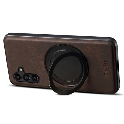 DENIOR A14 For Samsung Galaxy A15 4G Magnetic Case Rotary Kickstand Leather PC TPU Phone Cover