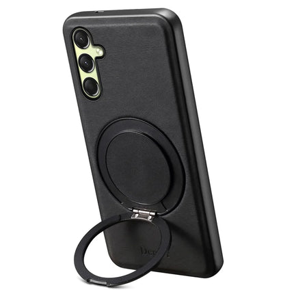 DENIOR A14 For Samsung Galaxy A16 5G / 4G Magnetic Case Rotary Kickstand Leather PC TPU Phone Cover