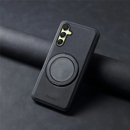 DENIOR A14 For Samsung Galaxy A16 5G / 4G Magnetic Case Rotary Kickstand Leather PC TPU Phone Cover