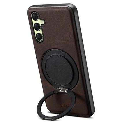 DENIOR A14 For Samsung Galaxy A16 5G / 4G Magnetic Case Rotary Kickstand Leather PC TPU Phone Cover