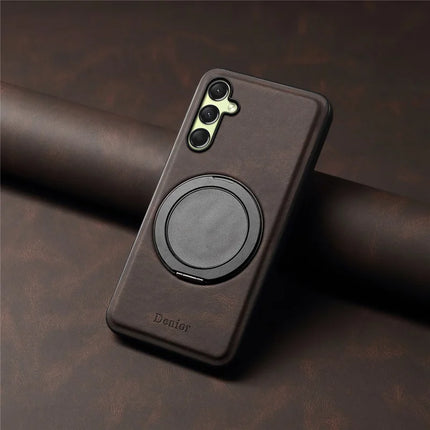 DENIOR A14 For Samsung Galaxy A16 5G / 4G Magnetic Case Rotary Kickstand Leather PC TPU Phone Cover