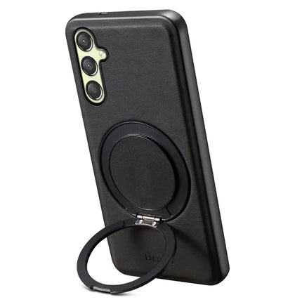 DENIOR A14 For Samsung Galaxy A25 5G (Global) (161.0 x 76.5 x 8.3mm) Magnetic Case Rotary Kickstand Leather PC TPU Phone Cover