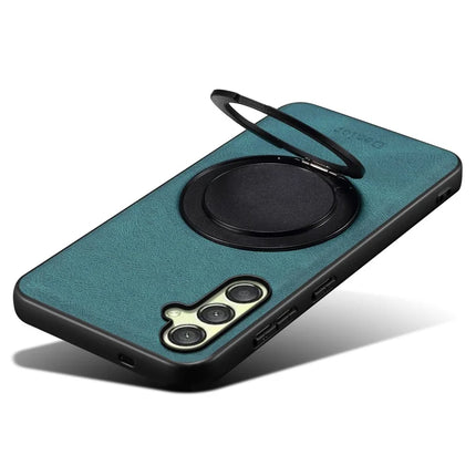 DENIOR A14 For Samsung Galaxy A25 5G (Global) (161.0 x 76.5 x 8.3mm) Magnetic Case Rotary Kickstand Leather PC TPU Phone Cover