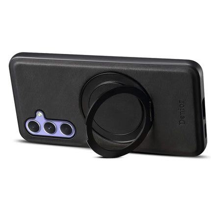 DENIOR A14 For Samsung Galaxy A35 5G Magnetic Case Rotary Kickstand Leather PC TPU Phone Cover
