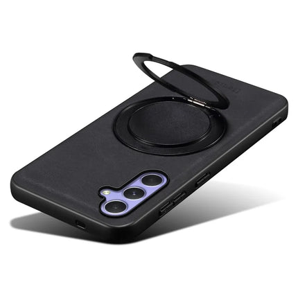 DENIOR A14 For Samsung Galaxy A55 5G Magnetic Case Rotary Kickstand Leather PC TPU Phone Cover