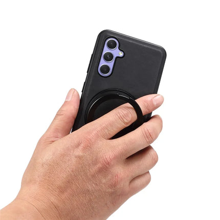 DENIOR A14 For Samsung Galaxy A55 5G Magnetic Case Rotary Kickstand Leather PC TPU Phone Cover