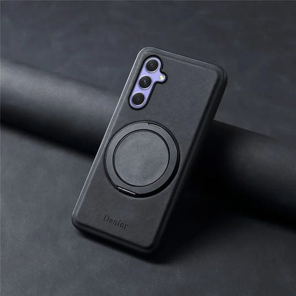 DENIOR A14 For Samsung Galaxy A55 5G Magnetic Case Rotary Kickstand Leather PC TPU Phone Cover