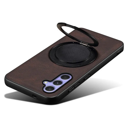 DENIOR A14 For Samsung Galaxy A55 5G Magnetic Case Rotary Kickstand Leather PC TPU Phone Cover