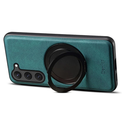 DENIOR A14 For Samsung Galaxy S23 Magnetic Case Rotary Kickstand Leather PC TPU Phone Cover