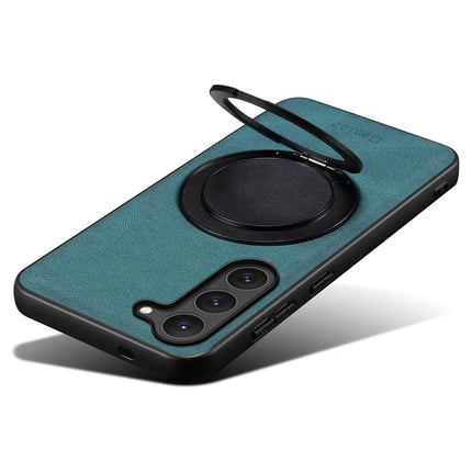 DENIOR A14 For Samsung Galaxy S23 Magnetic Case Rotary Kickstand Leather PC TPU Phone Cover
