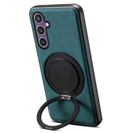DENIOR A14 For Samsung Galaxy S23 FE Magnetic Case Rotary Kickstand Leather PC TPU Phone Cover