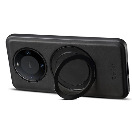 DENIOR A14 For Huawei Mate 60 Pro / Mate 60 Pro+ Magnetic Case Rotary Kickstand Leather PC TPU Phone Cover