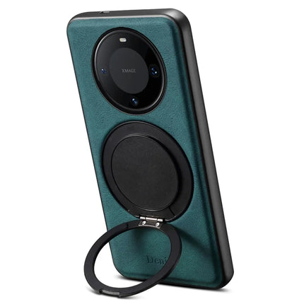 DENIOR A14 For Huawei Mate 60 Pro / Mate 60 Pro+ Magnetic Case Rotary Kickstand Leather PC TPU Phone Cover