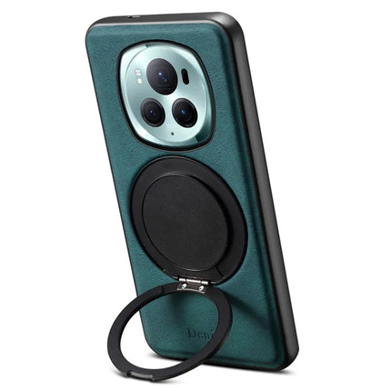 DENIOR A14 For Honor Magic6 Pro 5G Magnetic Case Rotary Kickstand Leather PC TPU Phone Cover