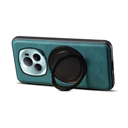 DENIOR A14 For Honor Magic6 Pro 5G Magnetic Case Rotary Kickstand Leather PC TPU Phone Cover