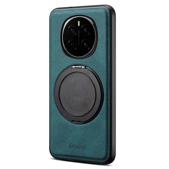 DENIOR A14 For Honor Magic7 5G Magnetic Case Rotary Kickstand Leather PC TPU Phone Cover - Blue