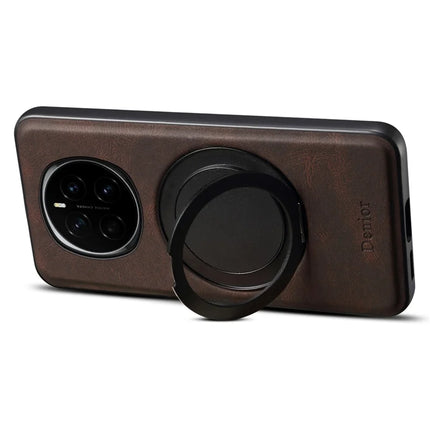 DENIOR A14 For Honor Magic7 5G Magnetic Case Rotary Kickstand Leather PC TPU Phone Cover