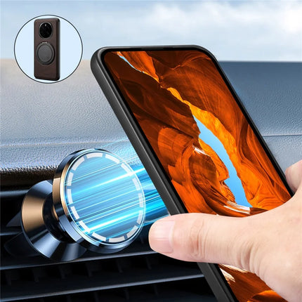 DENIOR A14 For Honor Magic7 5G Magnetic Case Rotary Kickstand Leather PC TPU Phone Cover