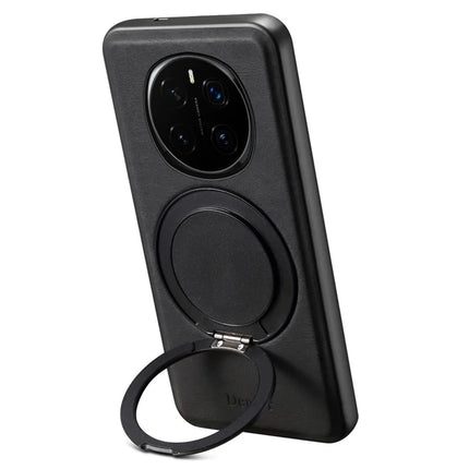 DENIOR A14 For Honor Magic7 Pro 5G Magnetic Case Rotary Kickstand Leather PC TPU Phone Cover