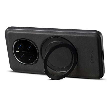 DENIOR A14 For Honor Magic7 Pro 5G Magnetic Case Rotary Kickstand Leather PC TPU Phone Cover