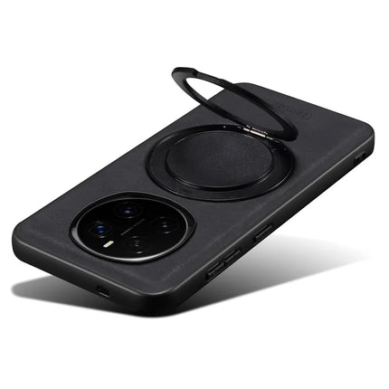 DENIOR A14 For Honor Magic7 Pro 5G Magnetic Case Rotary Kickstand Leather PC TPU Phone Cover