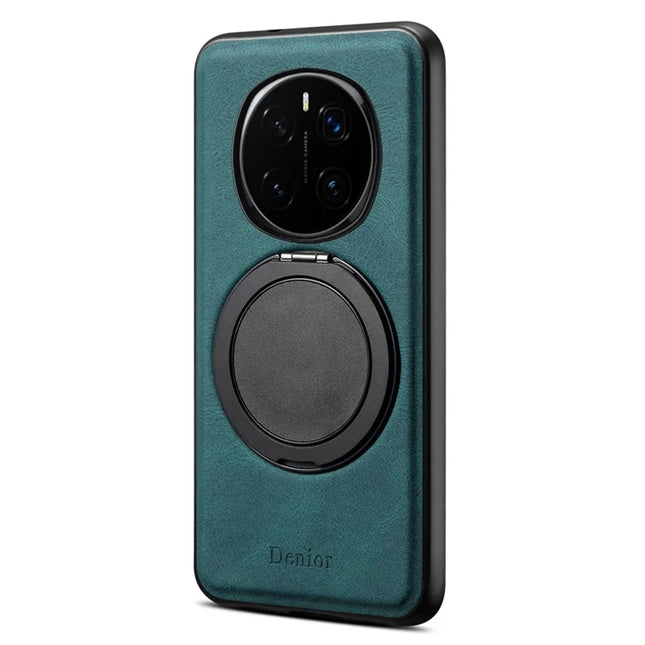 DENIOR A14 For Honor Magic7 Pro 5G Magnetic Case Rotary Kickstand Leather PC TPU Phone Cover - Blue