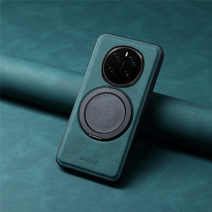 DENIOR A14 For Honor Magic7 Pro 5G Magnetic Case Rotary Kickstand Leather PC TPU Phone Cover