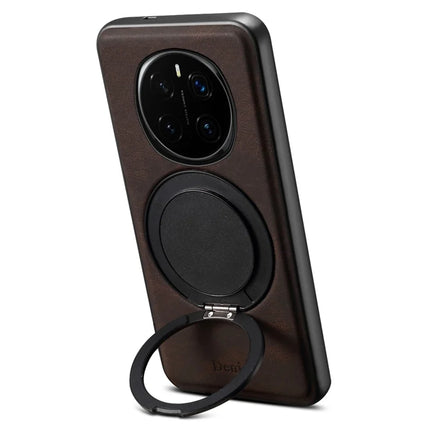 DENIOR A14 For Honor Magic7 Pro 5G Magnetic Case Rotary Kickstand Leather PC TPU Phone Cover