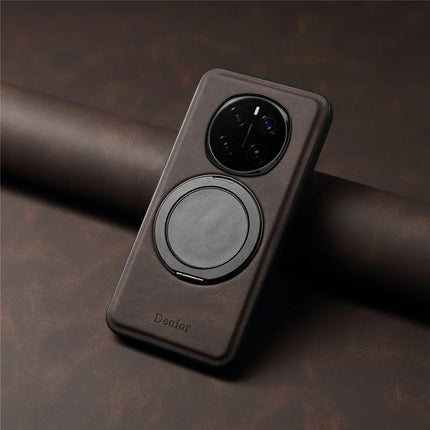 DENIOR A14 For Honor Magic7 Pro 5G Magnetic Case Rotary Kickstand Leather PC TPU Phone Cover
