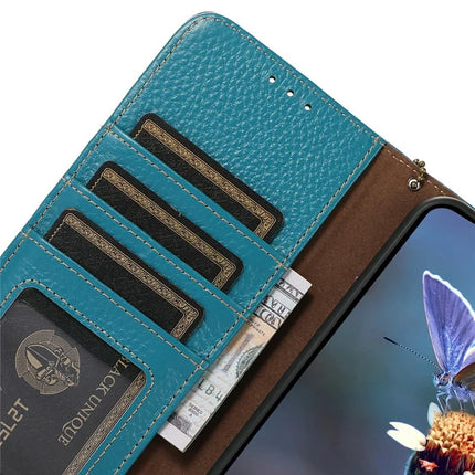 For Motorola Moto G15 4G / G05 4G Case RFID Blocking Genuine Cow Leather Phone Cover Litchi Texture