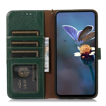 For Motorola Moto G15 4G / G05 4G Case RFID Blocking Genuine Cow Leather Phone Cover Litchi Texture