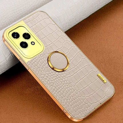 For Honor 200 Lite Case TPU + PU Kickstand Phone Cover Electroplating Crocodile Texture