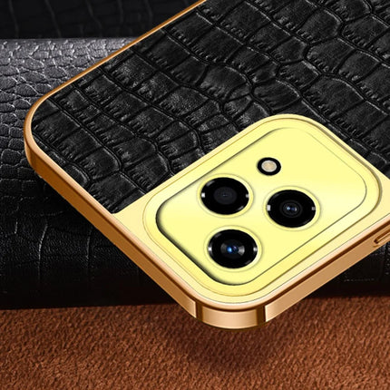 For Honor 200 Lite Case TPU + PU Kickstand Phone Cover Electroplating Crocodile Texture