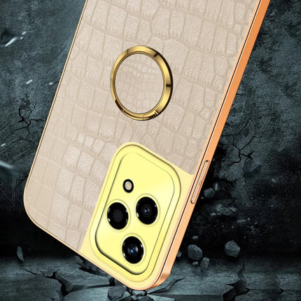 For Honor 200 Lite Case TPU + PU Kickstand Phone Cover Electroplating Crocodile Texture
