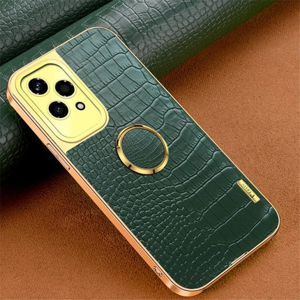 For Honor 200 Lite Case TPU + PU Kickstand Phone Cover Electroplating Crocodile Texture