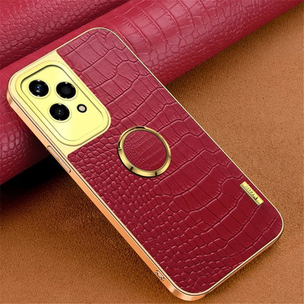 For Honor 200 Lite Case TPU + PU Kickstand Phone Cover Electroplating Crocodile Texture