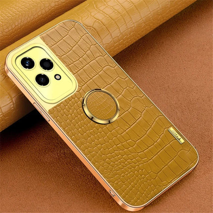 For Honor 200 Lite Case TPU + PU Kickstand Phone Cover Electroplating Crocodile Texture
