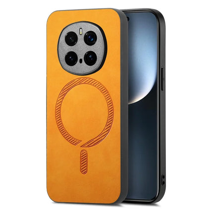 For Honor Magic7 Pro 5G Leather Back Case Compatible with MagSafe Skin-touch Phone Cover